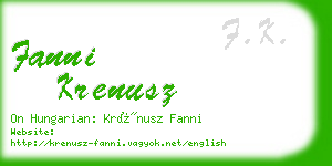 fanni krenusz business card